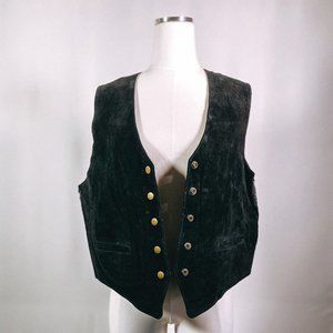 Mens Gitano Vintage Black Leather Vest
